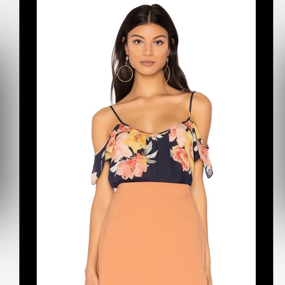 JOIE 'Adorlee' Off
The Shoulder Floral Print Silk XS blouse